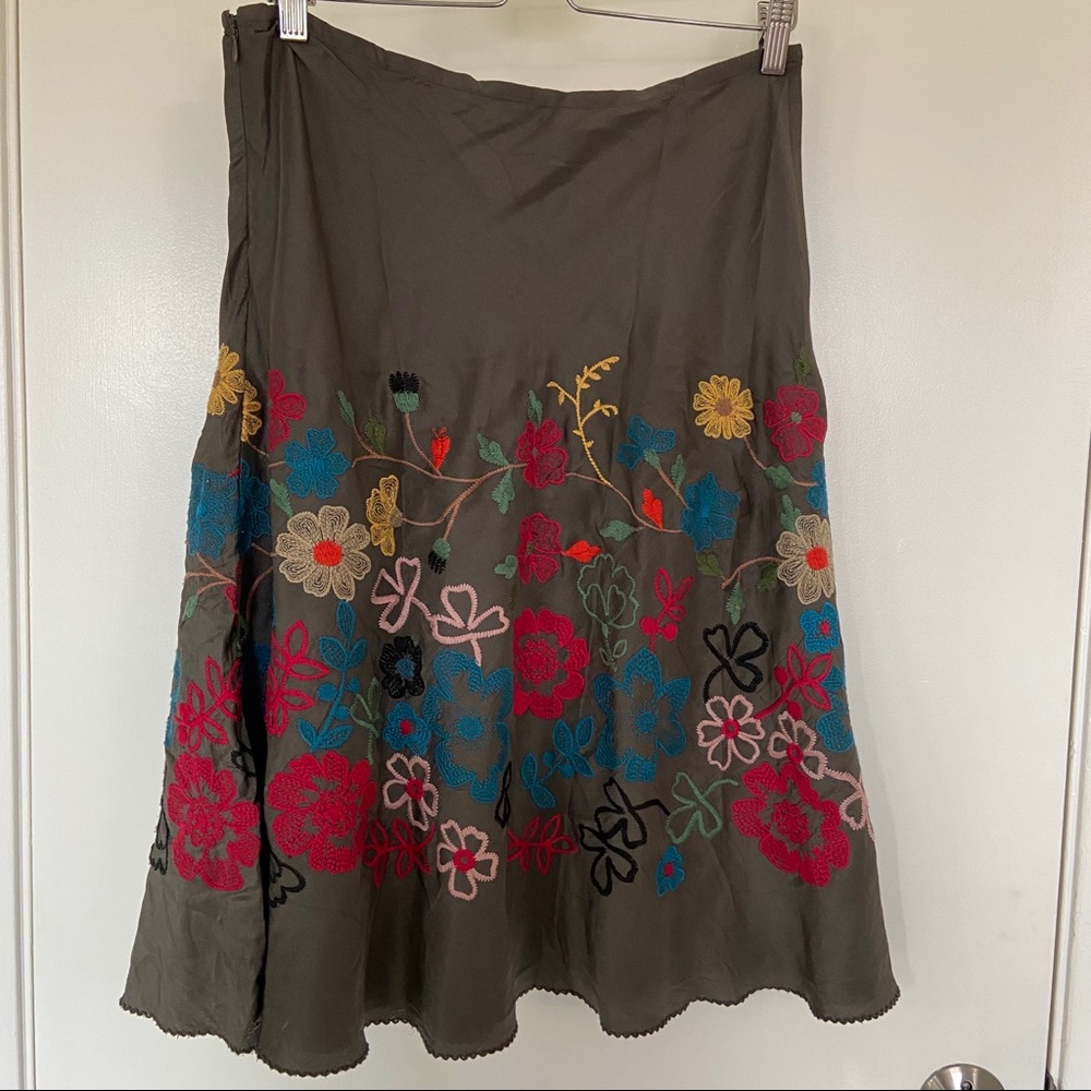 Johnny Was Embroidered Skirt